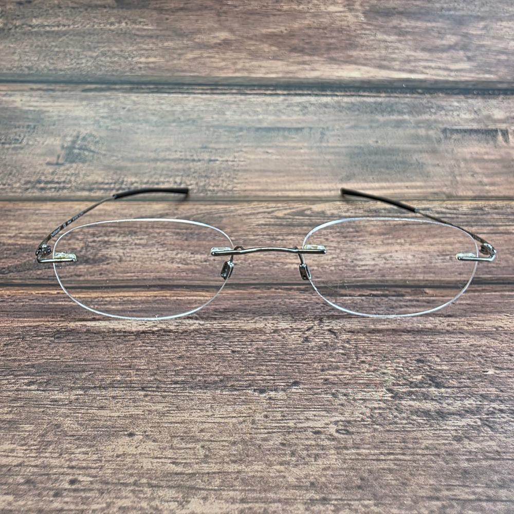 Charmant CH3600 GR Rimless Beta Titanium Eyeglasses Gunmetal Grey 140mm